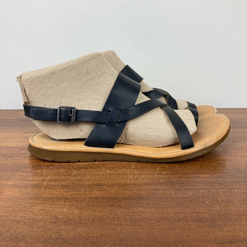 Korks by Kork-Ease Black Leather Toe Loop Strappy Sandals Women’s Size 7M. - Picture 5 of 12